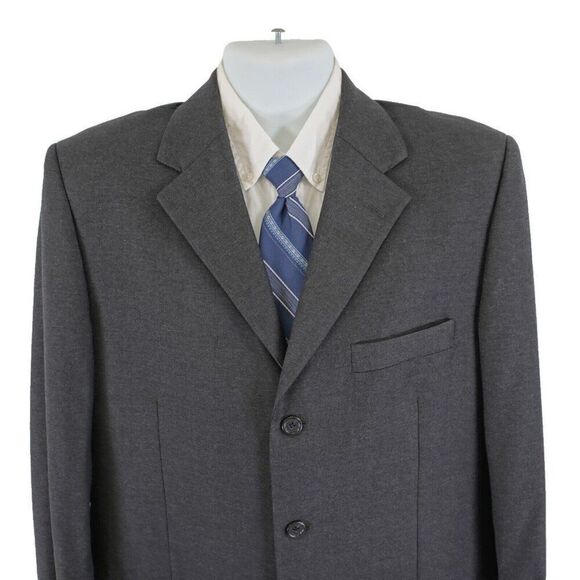 Pronto Uomo Italy Angelico Super 100s‎ Worsted Wool Gray 3 Button Blazer 42R - Picture 1 of 13